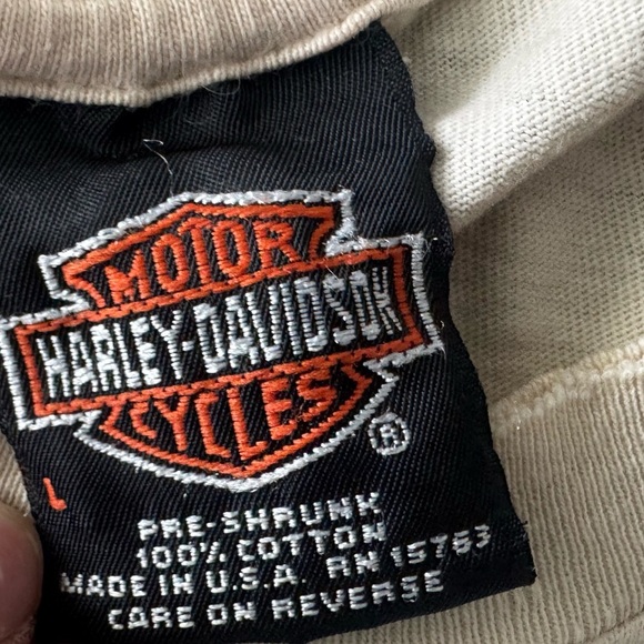 Vintage 2000 Harley-Davidson Barnett Cropped Distressed Muscle Tee USA Made L - Picture 3 of 5